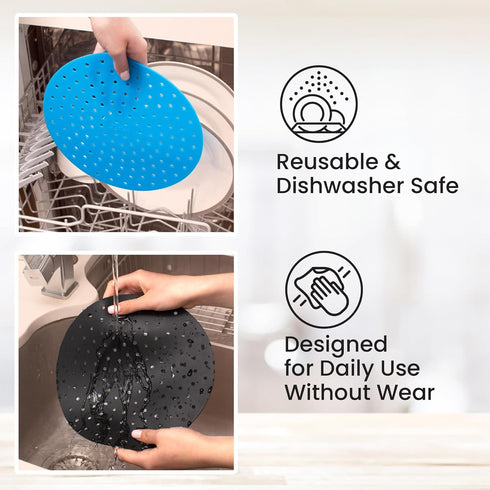 Reusable Air Fryer Liners 3 Pack for 5-7QT Fryers - 8" Round Silicone Air Fryer Liners - Easy to Clean Air Fryer Accessories - Non-Stick Parchment...