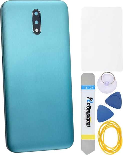 Green Plastic Back Panel Cover Replacement for Nokia 2.3 with Volume Button Power Button Rear Camera Frame Rear Camera's Lens and Installation Ins...