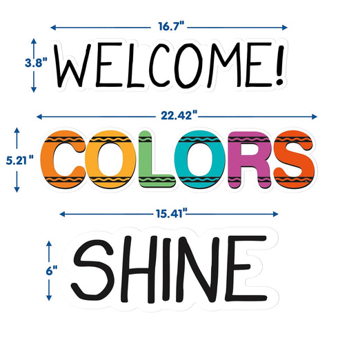 Eureka Crayola Let Your Colors Shine Classroom Bulletin Board Set for Teachers, 24 Pieces...