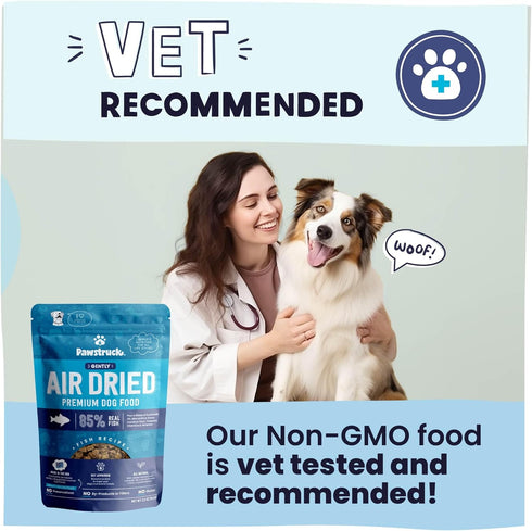 Pawstruck All Natural Air Dried Dog Food w/Real Fish - Grain Free, Made in USA, Non-GMO & Vet Recommended - High Protein Limited Ingredient Full-F...