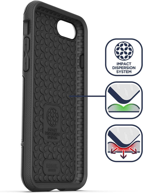 ENCASED Protective Rebel Case for iPhone SE 2022 (3rd Gen) - Black...