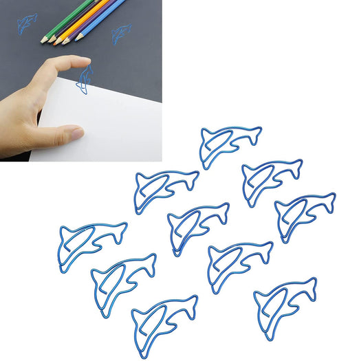 100Pcs Paper Clips, Dolphin Shaped Paper Clip Memo Note Clips Bookmark Clips Cute Paper Clips School Office Supplies...