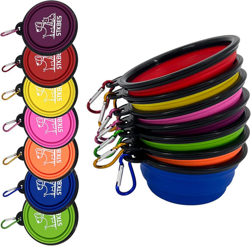 Collapsible Dog Bowl, 6 Pack, Portable, Safe, Reusable, Suitable for Indoor and Outdoor Use...