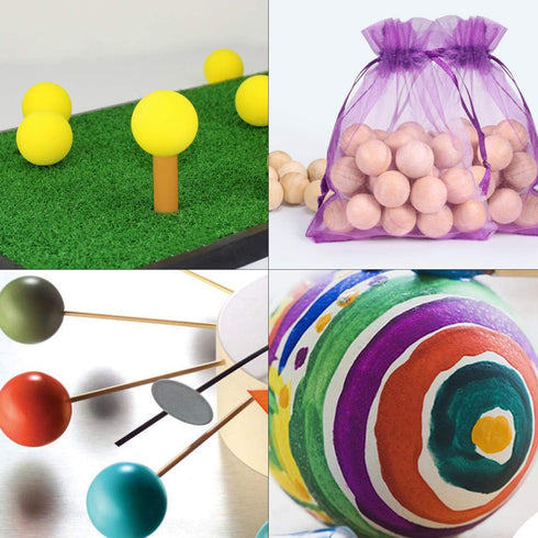 Jdesun 100 Pieces Unfinished Wooden Balls, Mini Round Craft Balls for DIY Projects, Kids Arts and Craft Supplies, 0.7 Inches Diameter....