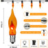 Halloween Orange Flickering Flame String Lights, C18 Halloween Decorations Lights Outdoor with 10 Orange Flicker Flame Bulb for Christmas Fireplac...