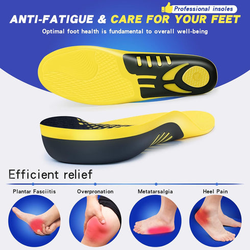Plantar Fasciitis Relief Shoe Insoles,Arch Support Insoles,Running Athletic Gel Shoe Inserts,for Flat Feet,Pronation,Heel&Foot Pain...