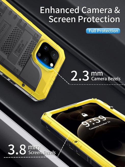 Unitedtime for iPhone 12 Pro Case Waterproof with Built-in Screen Protector Full Body Rugged Hard Silicone, Military Grade Shockproof Dustproof Pr...