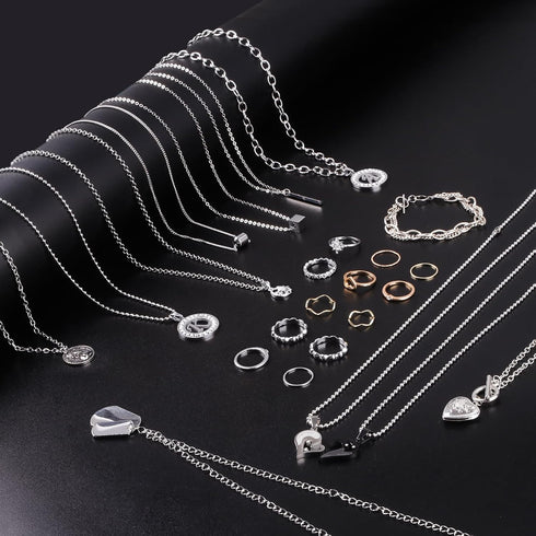 Ecoofor Necklace Chains for Jewelry Making, 62.3 Feet 8 Rolls 304 Stainless Steel Jewelry Chains for DIY Necklace Bracelet Jewelry Making with Sta...