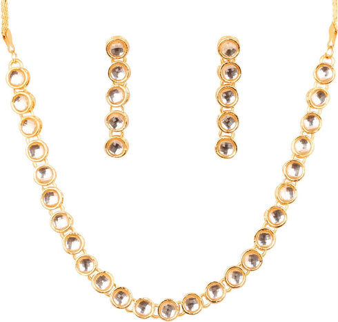 Touchstone "Contemporary Kundan Collection Indian bollywood elegant Kundan polki look light jewelry necklace set in gold tone for women...