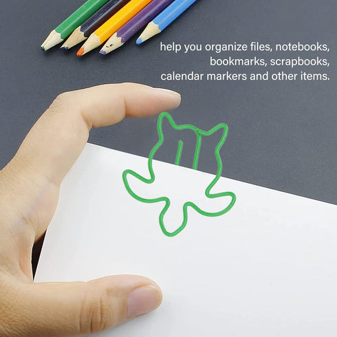Cute Paper Clips, Pack of 100 Metal Animal Shaped Style Exquisite Bright Paper Clips Electroplated Anti Slip Fancy Paperclips Portable Creative Fu...
