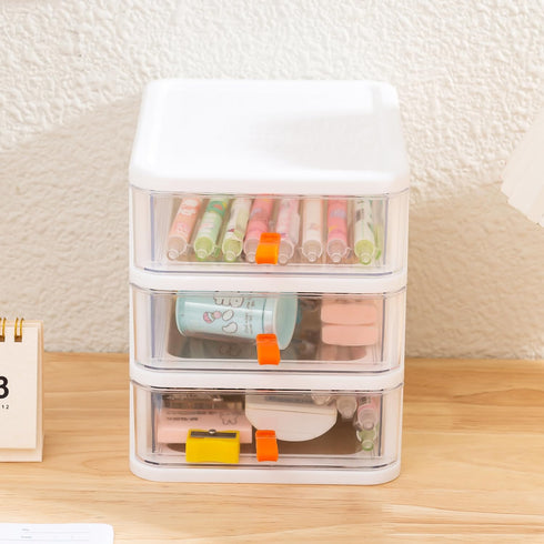 Gagee 3 Drawer Mini Desktop Unit,Plastic dressers with drawers for Arts and Crafts, Small Tools, Sewing Accessories, Stationary, and Hardware,Clea...