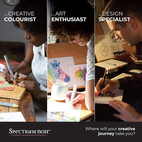 Crafter's Companion Spectrum Noir Triblend Alcohol 3 Marker Pens-Exotic Blends-Pack of 6...