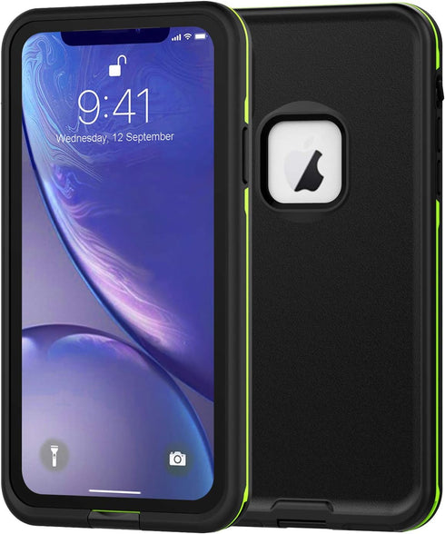 Waterproof Case,Retail Packaging,Rugged Heavy Duty Wireless Charging Full Body Protective with Built-in Screen Protector Clear Case for iPhone XR ...