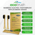 Electric Toothbrush Replacement Heads 4pk – Charcoal Infused Bamboo - Sustainable BPA Free Electric Toothbrush Heads...