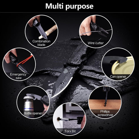 14 in 1 Multitool Pocket Knife Set for Men, Tactical Multi Tool Plier with Nylon Sheath for Outdoor, Camping, Survival, Dad, Boyfriend, Husband Gi...