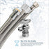 CNCT1274 No Lead Stainless Steel Braided Tank Supply Line with 3/8'' Compression Fitting and 44020 BC Plastic Nut, 12...