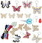 FREEBLOSS 16 Set Wooden Cross Stitch Kits DIY Keychain Wooden Embroidery Set Butterfly Wooden Threading Kit with Instruction Sewing Kits for Ages ...