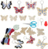 FREEBLOSS 16 Set Wooden Cross Stitch Kits DIY Keychain Wooden Embroidery Set Butterfly Wooden Threading Kit with Instruction Sewing Kits for Ages ...