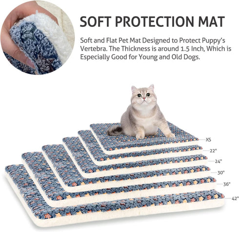 Mora Pets Cat Bed Dog Crate Pad Ultra Soft Pet Bed with Cute Star Print Washable Crate Mat for Small Dogs and Indoor Cats Reversible Fleece Kennel...