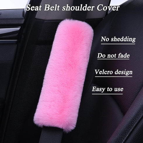 Fluffy Steering Wheel Cover for Women,LXPKKIG Faux Wool Steering Wheel Cover Cute Fluffy Car Accessories Set for Women Girls Universal Fit 15 inch...