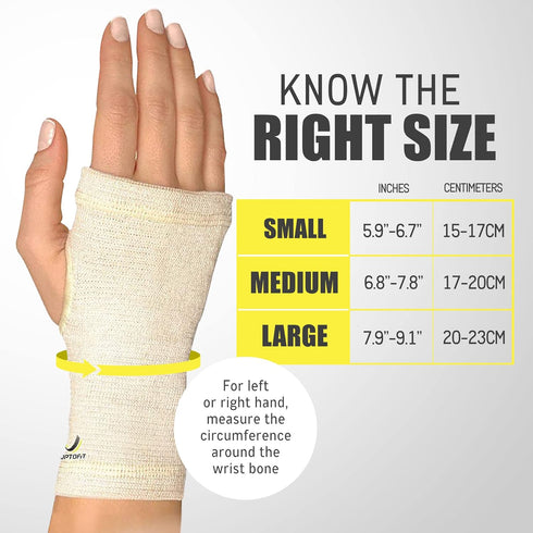 Copper Wrist Compression Sleeve, Hand Brace Wrist Support for Carpal Tunnel, Wrist Brace for Tendonitis, Breathable Copper Compression Sleeve, Whi...
