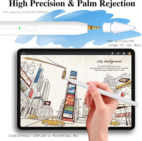 Stylus Pen for iPad 9th&10th Generation,Milikilo iPad Pen with Pencil Holder,Palm Rejection,for iPad Air11&13"(M2), iPad Pro 11"&13"(M4),iPad 6-10...
