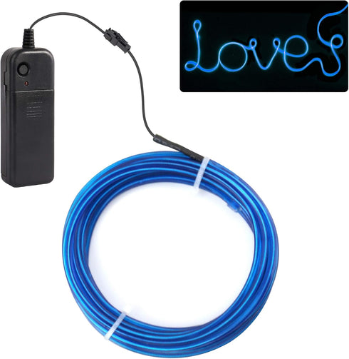 JIGUOOR EL Wire Battery Pack 9.8ft / 3m Bright Neon Light Strip 360° Illumination Neon Tube Rope Lights for DIY, Festival, Party Decoration, Pub, ...