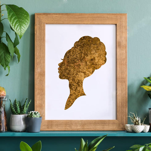 FINGERINSPIRE African Women Queen Stencil Template 11.6x8.3 inch Plastic Woman Head Pattern Drawing Painting Stencils Rectangle Reusable Stencils ...