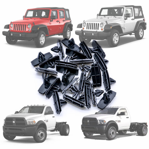 Rexka 30pcs Fender Flare & Rocker Moulding Clip 68039280-AA Compatible with Jeep Wrangler JK & Unlimited JK Ram 4500 Ram 5500...