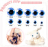 TOAOB 100pcs Blue Glass Eyes Kits 3mm to 12mm Assorted Sizes for Crafts Needle Felting Bears Dolls Decoys Sewing...