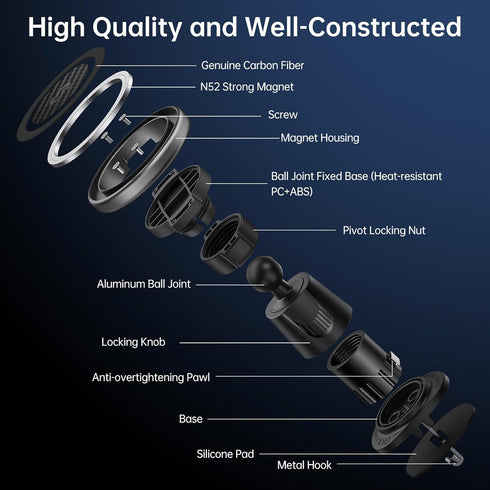 SYNCWIRE for MagSafe Car Mount, Flexible Rotation Magnetic Phone Holder for Car Vent, Hands Free Car Air Vent Phone Holder Clip Universal Compatib...