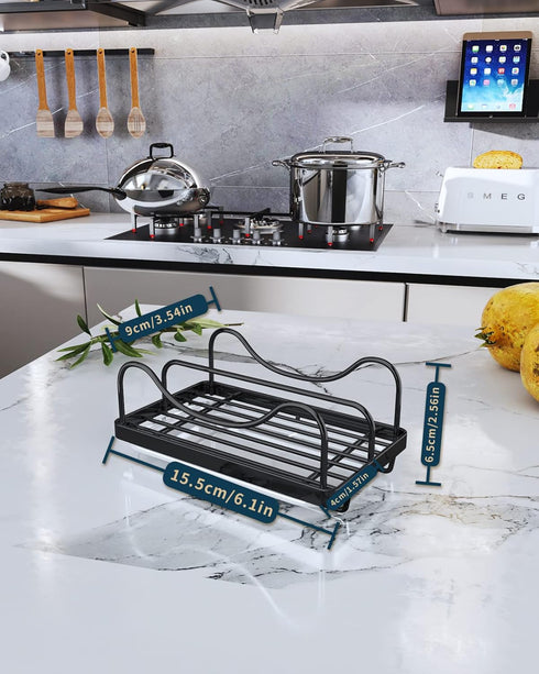 Consumest Sponge Holder for Kitchen Sink, Movable Sink Caddy for Countertop Organizer, 304 Stainless Steel Sink Sponge Holder with Detachable Drip...