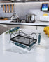 Consumest Sponge Holder for Kitchen Sink, Movable Sink Caddy for Countertop Organizer, 304 Stainless Steel Sink Sponge Holder with Detachable Drip...