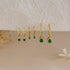 2/3 Pairs Dainty Small 14K Gold Plated Hoop Earring Set - Trendy Emerald Color CZ Drop Huggie Earrings for Women Jewelry Gift...