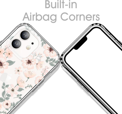 Case for iPhone 12 and iPhone 12 Pro 6.1 Inch Case Clear with Design, Soft Slim TPU Cover + Hard PC Bumper of Shockproof Protection Case for Women...