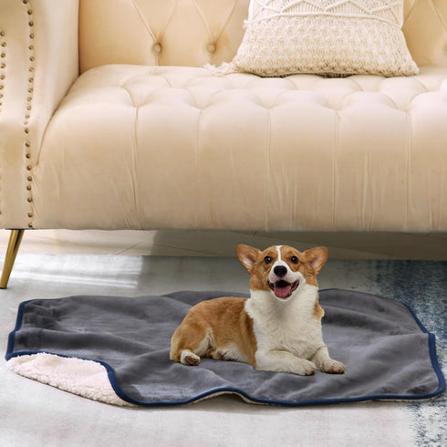 DaysU Waterproof Dog Blanket for Small Dogs - Soft Sherpa Fleece Reversible Pet Blanket, Cat Blanket Washable for Couch Protection, Warm Plush Pup...