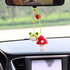 2PCS Crochet Frog and Mushroom Ornament, Accessories for Rear View Window, Handmade Hanging Car Charm, Automotive Interior Decorations, House Deco...