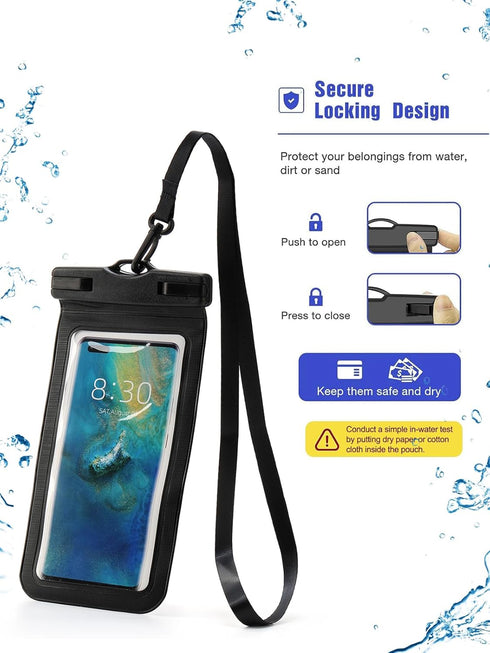 BIAJIYA Waterproof phone pouch?Water for Cell phone Case Compatible with iPhone 15ProMax/14/13/12/11/XR/X/SE/8/7/Galaxy,IPX8 Cellphone Dry Bag Bea...