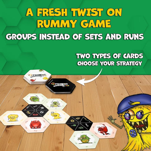Groopic Monster's Style - A Rummy Strategy Card Game | Kids Card Games | Fun Family Game Night | Travel & Camping Games for Kids 8-12 & Adults | F...