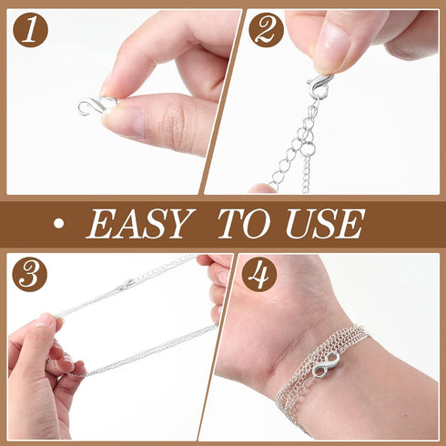 2 Pieces Lobster Clasp 925 Sterling Silver Double Opening Lobster Clasp Lock Bracelet Extender Clasps Necklace Connector for DIY Jewelry Repair Ki...