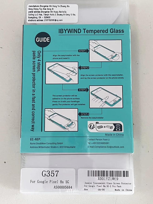 Ibywind 2 Pack Screen Protector For Google Pixel 8a 5G 6.1",9H Hardness Tempered Glass,With 1Pc Camera Lens Protector,Easy to Install...