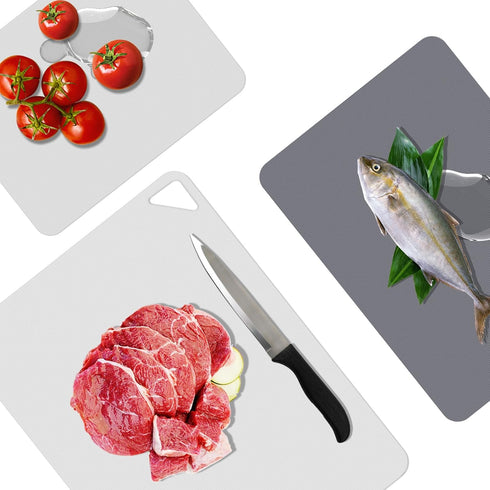 Plastic Cutting Board Mats Set of 3, WK Flexible Cutting Mats for Kitchen, Non Slip, BPA Free, Dishwasher Safe, Multi Sizes...