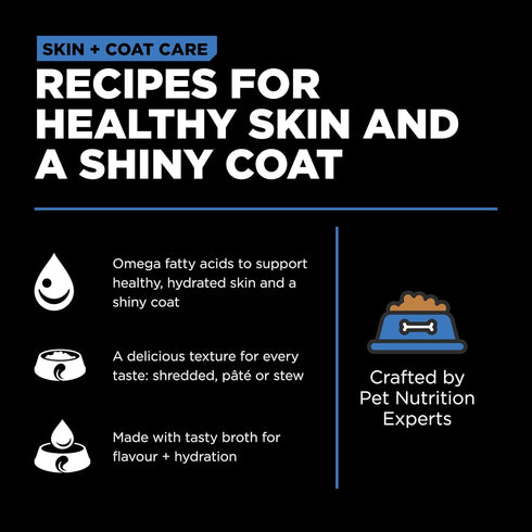 GO! SOLUTIONS Skin + Coat Care Wet Dog Food - Shredded Chicken Recipe with Grains - Complete & Balanced Nutrition for All Life Stages, 12.5 oz...