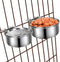 Dog Kennel Food and Water Bowls, 2 Pack Hanging Metal Dog Bowls No Spill, Stainless Steel Dog Dish for Small & Medium Dogs (6.3 * 2.6” & 5.5 * 2.4...