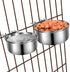 Dog Kennel Food and Water Bowls, 2 Pack Hanging Metal Dog Bowls No Spill, Stainless Steel Dog Dish for Small & Medium Dogs (6.3 * 2.6” & 5.5 * 2.4...