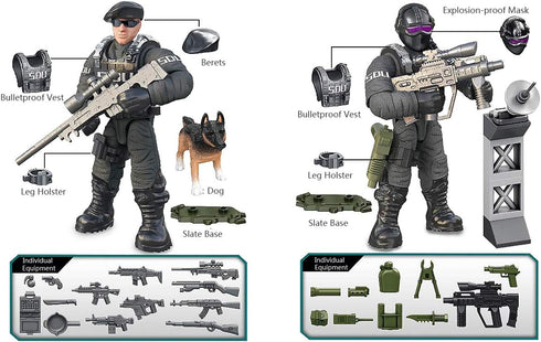YEIBOBO ! Special Forces Mini Action Figure with Military Weapons and Accessories (Flying Tigers Team XJ-822)...