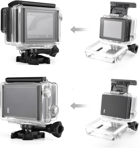 SOONSUN Standard Waterproof Case Dive Housing for GoPro Hero 4 Black, Hero 4 Silver, Hero 3+, Hero 3 Cameras with BacPac Backdoor for Extended Bat...