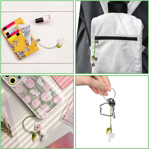 3 Pcs Tulip Flower Mobile Phone Pendant, Decorative Charms for Cellular Telephones, Suitable for Keychain, Backpack, Wallet Decoration...