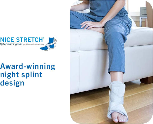 Brownmed Nice Stretch X Lite - Dorsal Foot & Ankle Night Splint for Plantar Fasciitis & Tendonitis - Adjustable Universal Fit...