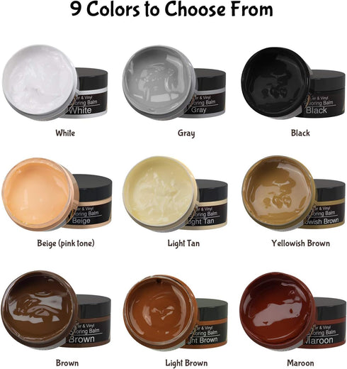 NADAMOO Black Leather Recoloring Balm with Mink Oil Leather Conditioner, Leather Repair Kits for Couches, Restoration Cream Scratch Repair Leather...